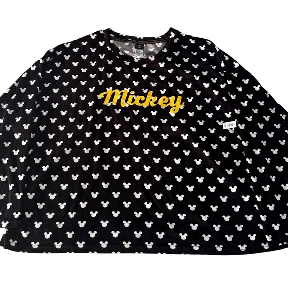 Disney Women's 3XL Mickey Mouse Pajama Set Black Soft Sleepwear Loungewear EUC - Picture 2 of 6
